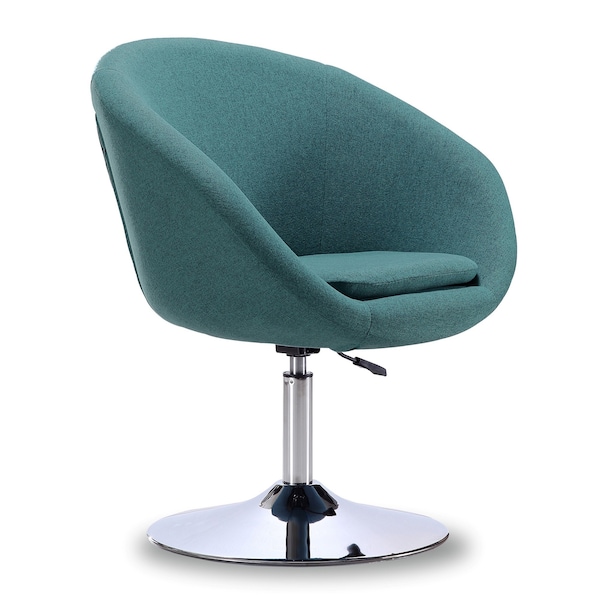 Manhattan Comfort Hopper Swivel Adjustable Height Chair in Sky Blue and Polished Chrome AC036-SB - main